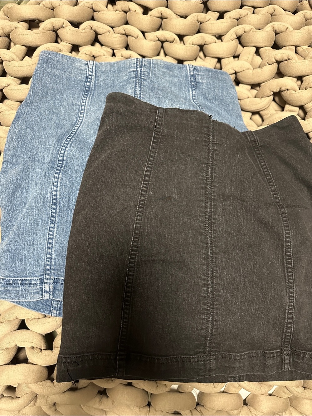 Free People denim skirts